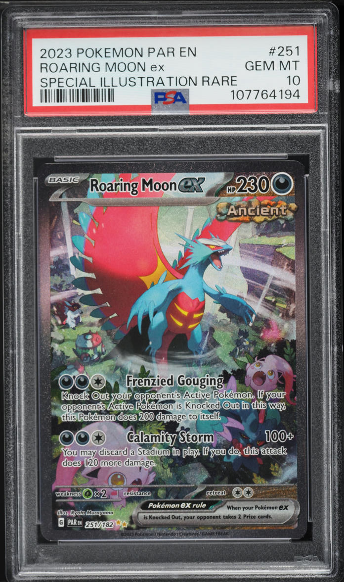 2023 Pokemon Scarlet & Violet Paradox Rift SIR Roaring Moon ex #251 PSA 10 GEM MINT