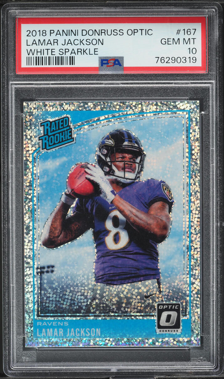 2018 Donruss Optic White Sparkle Lamar Jackson ROOKIE #167 PSA 10 GEM MINT