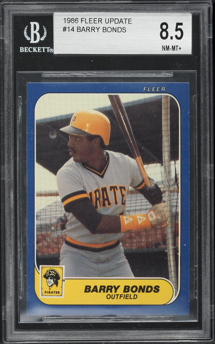 1986 Fleer Update Barry Bonds ROOKIE #14 BGS 8.5 NM-MT+