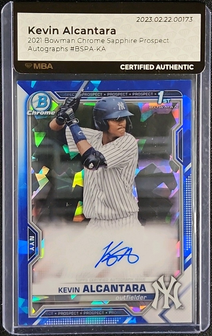 2021 Bowman Chrome Sapphire Kevin Alcantara ROOKIE AUTO #BSPA-KA MBA AUTH