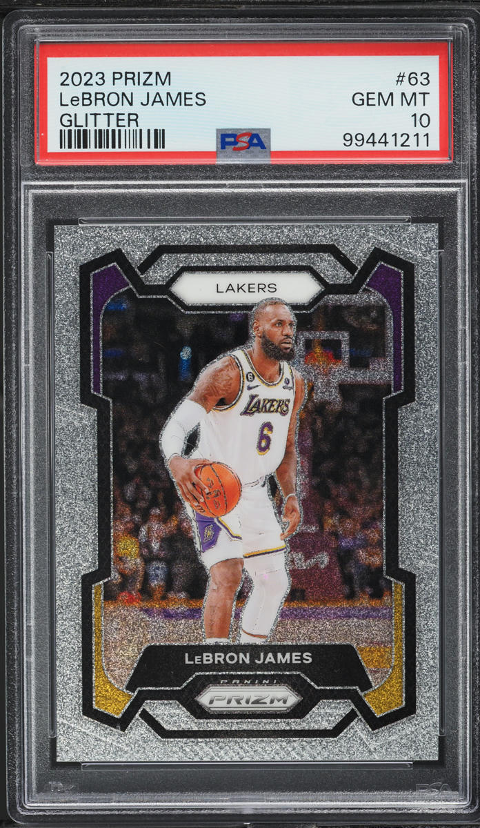 2023 Panini Prizm Glitter LeBron James #63 PSA 10 GEM MINT