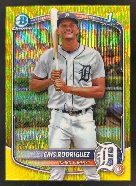 2025 Bowman Chrome Prospect Yellow Wave Refractor #BCP-250 Cris Rodriguez RC /75
