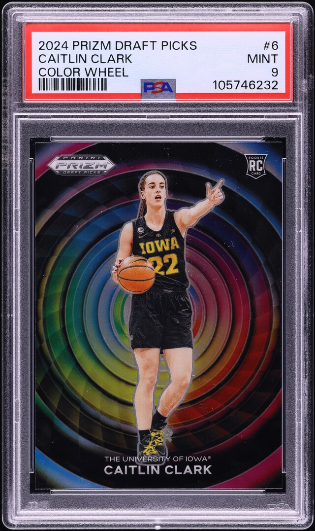 2024 Panini Prizm Draft Picks Color Wheel Caitlin Clark ROOKIE #6 PSA 9 MINT