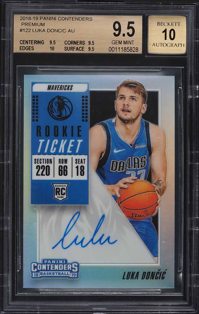 2018 Panini Contenders Premium Luka Doncic ROOKIE RC AUTO #122 BGS 9.5 GEM MINT