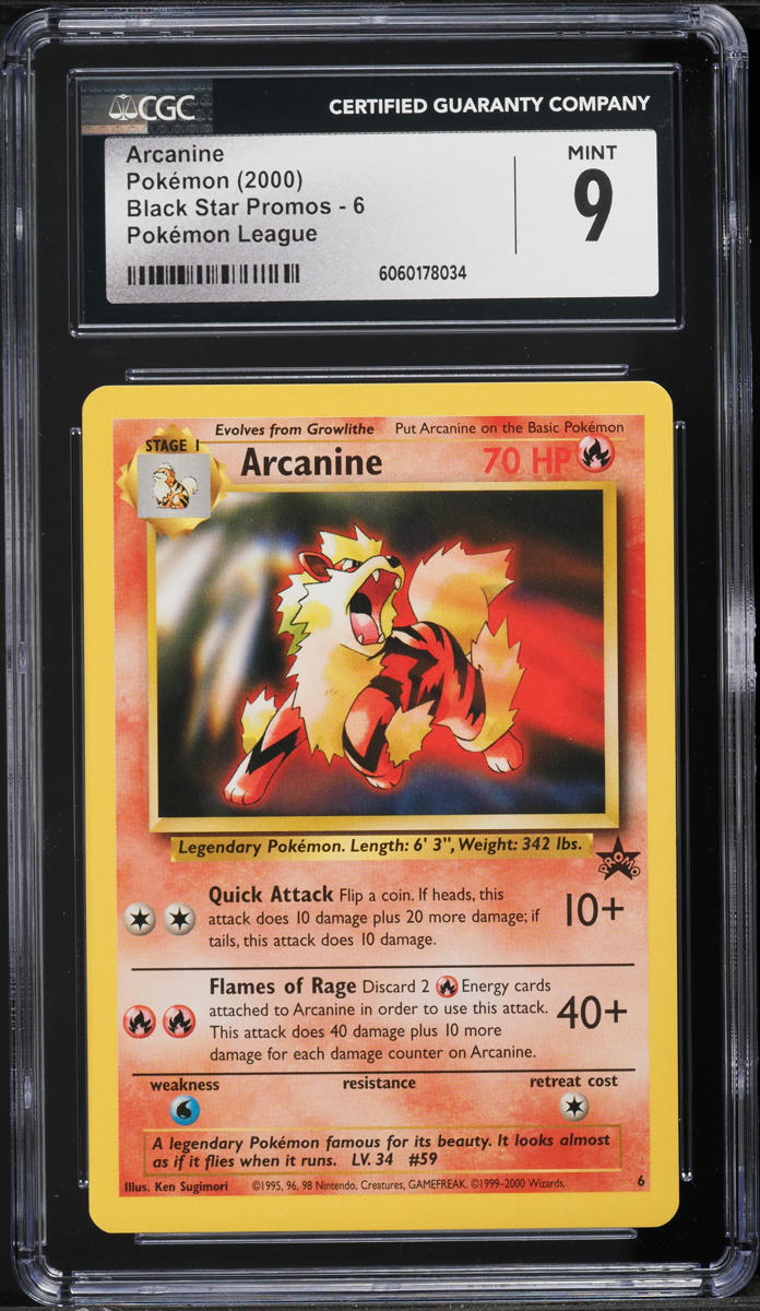 2000 Pokemon League Black Star Promo Arcanine #6 CGC 9 MINT