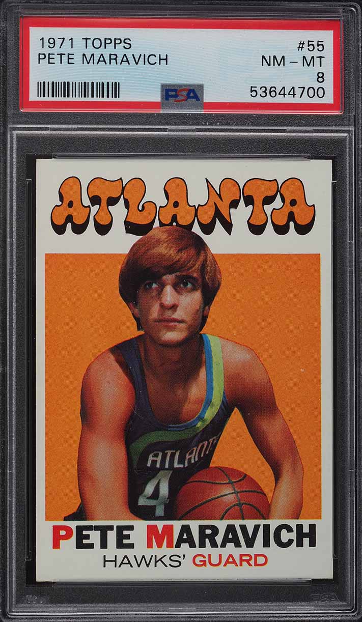 1971 Topps Basketball Pete Maravich SHORT PRINT #55 PSA 8 NM-MT