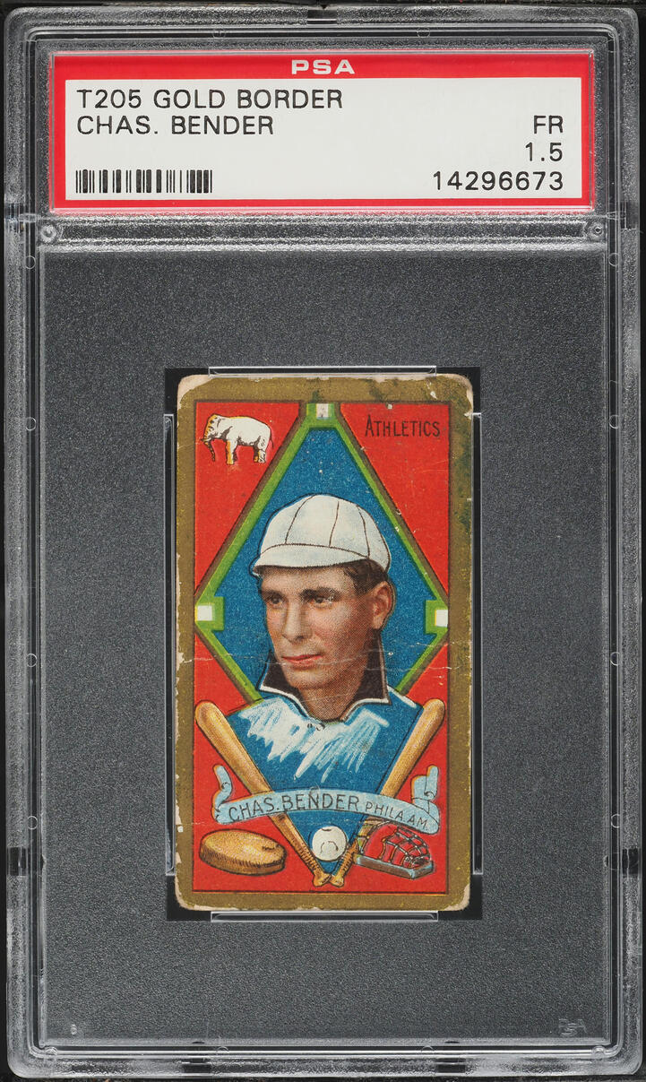 1911 T205 Gold Border Chief Bender PSA 1.5 FR