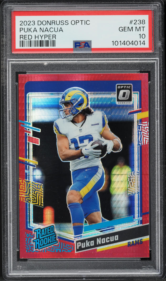 2023 Donruss Optic Red Hyper Puka Nacua ROOKIE #238 PSA 10 GEM MINT