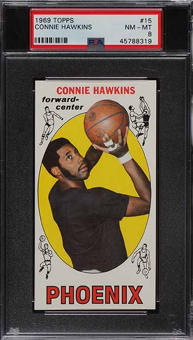 1969 Topps Basketball Connie Hawkins ROOKIE #15 PSA 8 NM-MT