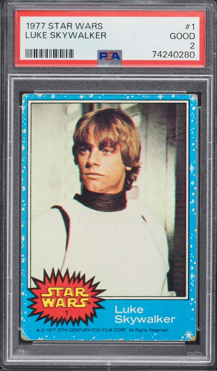 1977 Topps Star Wars Luke Skywalker #1 PSA 2 GD