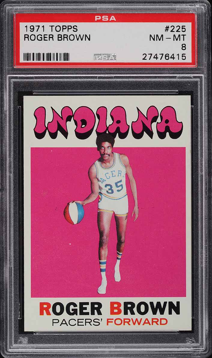 1971 Topps Basketball Roger Brown ROOKIE #225 PSA 8 NM-MT