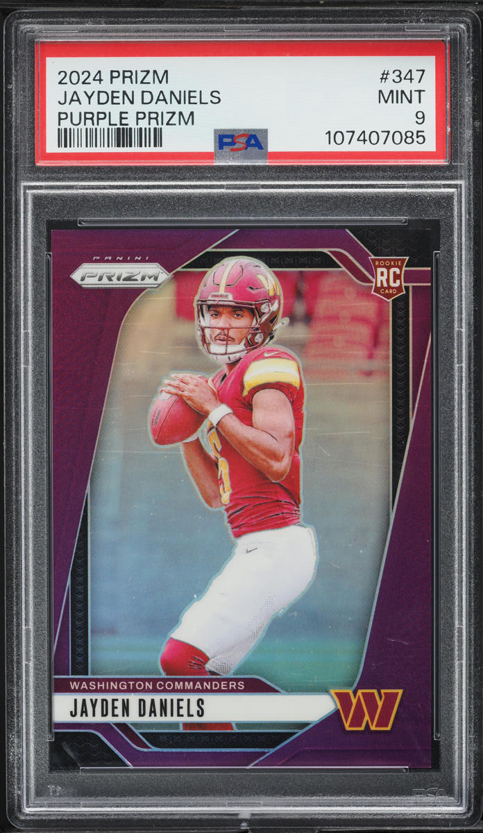2024 Panini Prizm Purple Jayden Daniels ROOKIE /125 #347 PSA 9 MINT