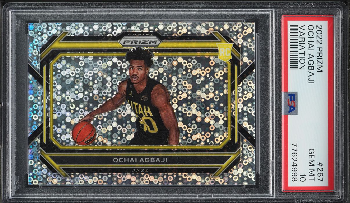 2022 Panini Prizm Variation Fast Break Ochai Agbaji ROOKIE #267 PSA 10 GEM MINT