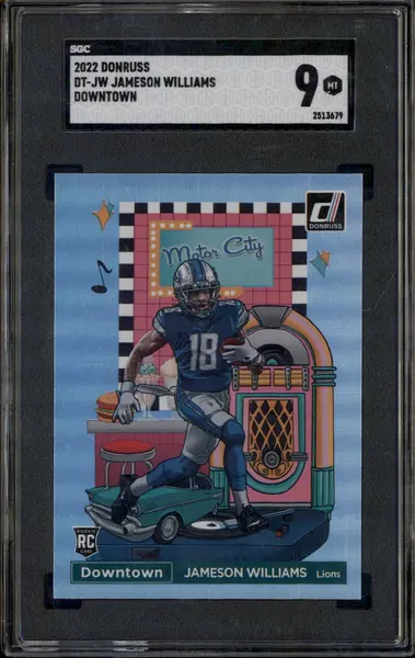2022 Panini Donruss Downtown! SSP #DT-JW Jameson Williams RC SGC 9