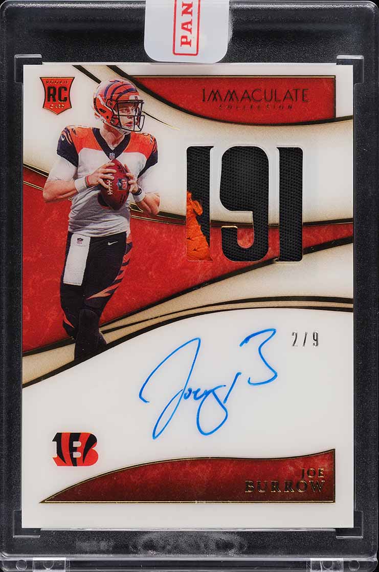 2020 Immaculate Collection Numbers Joe Burrow ROOKIE PATCH AUTO /9 #IN-JBU