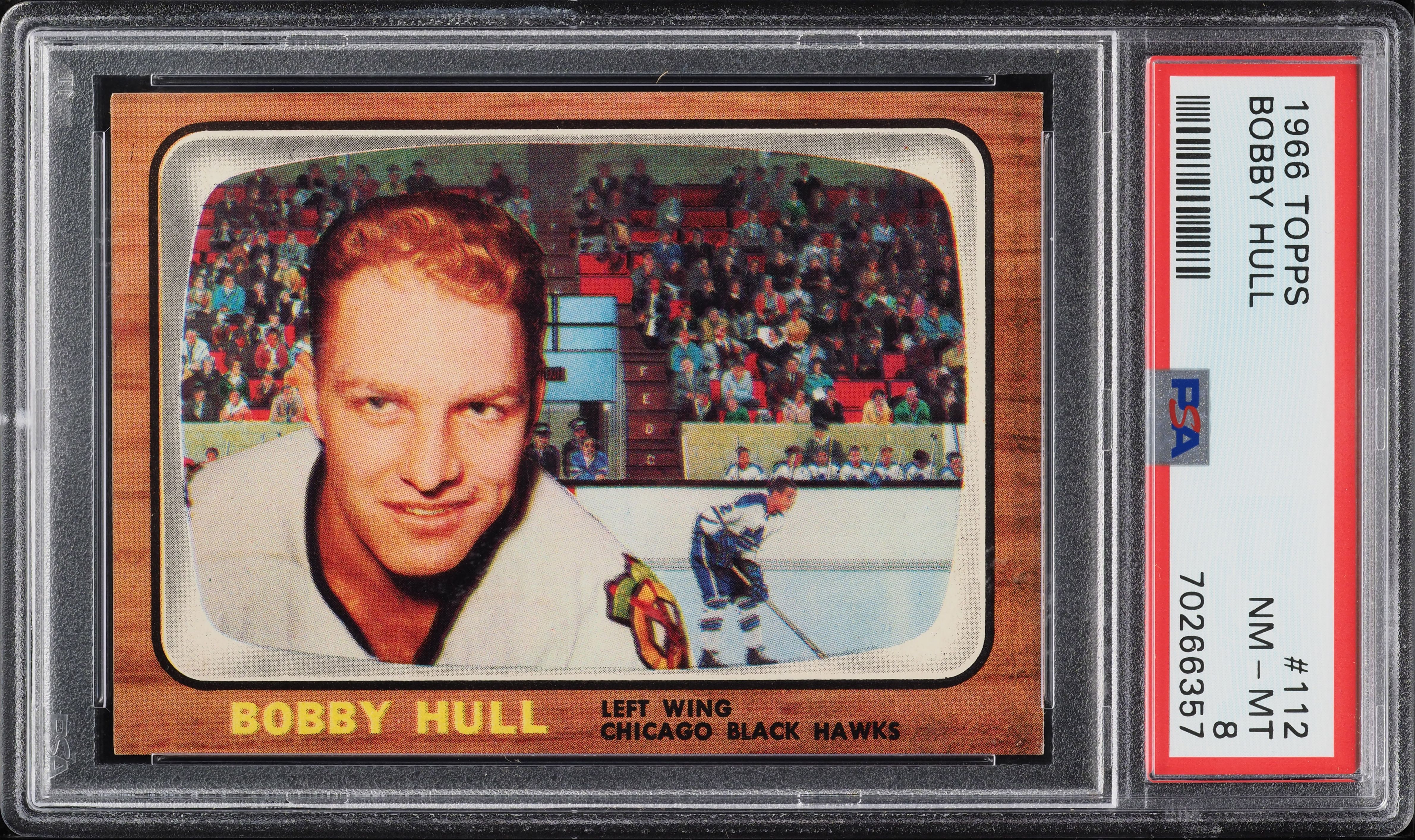 1966 Topps Hockey Bobby Hull #112 PSA 8 NM-MT