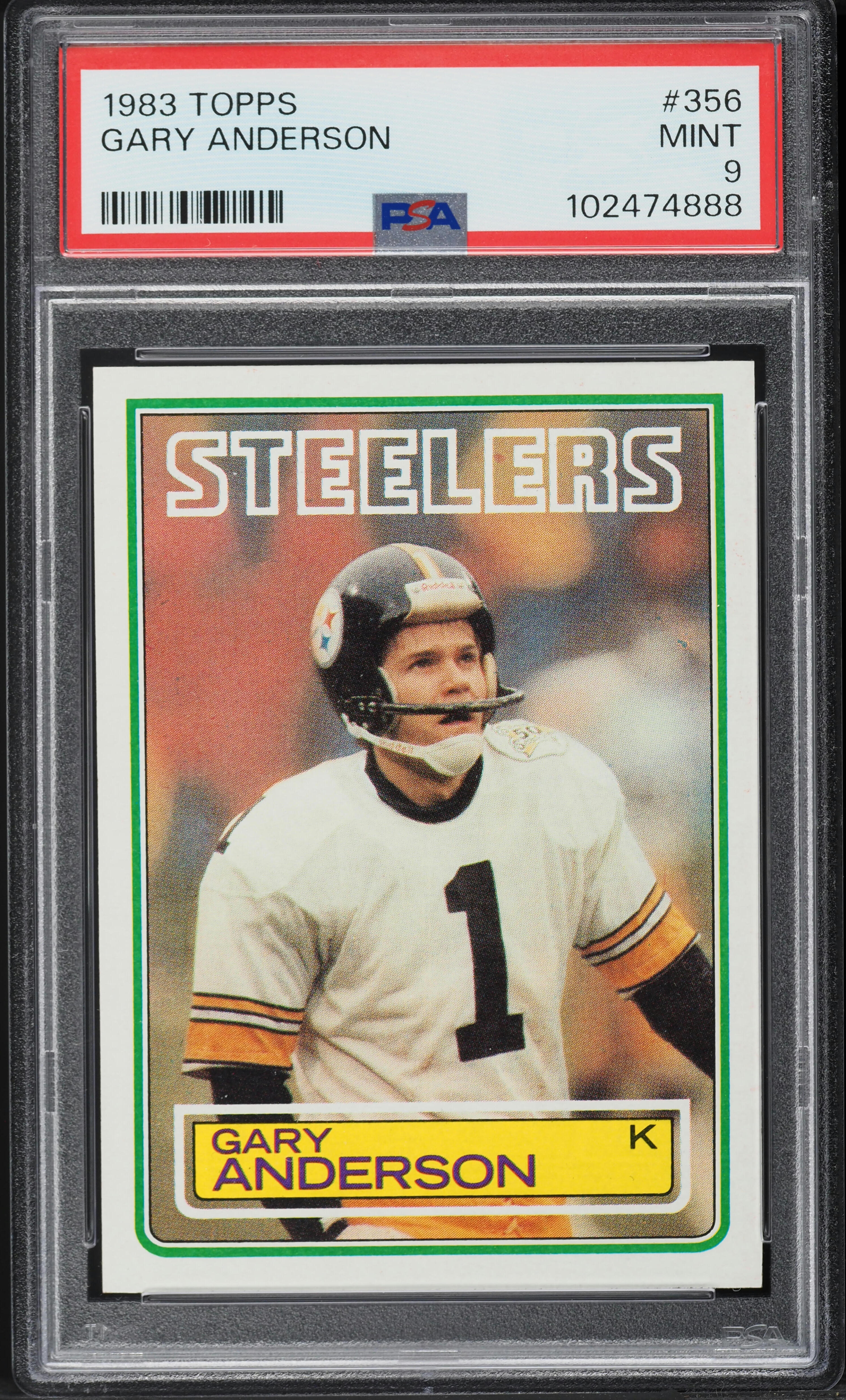 1983 Topps Football Gary Anderson ROOKIE #356 PSA 9 MINT