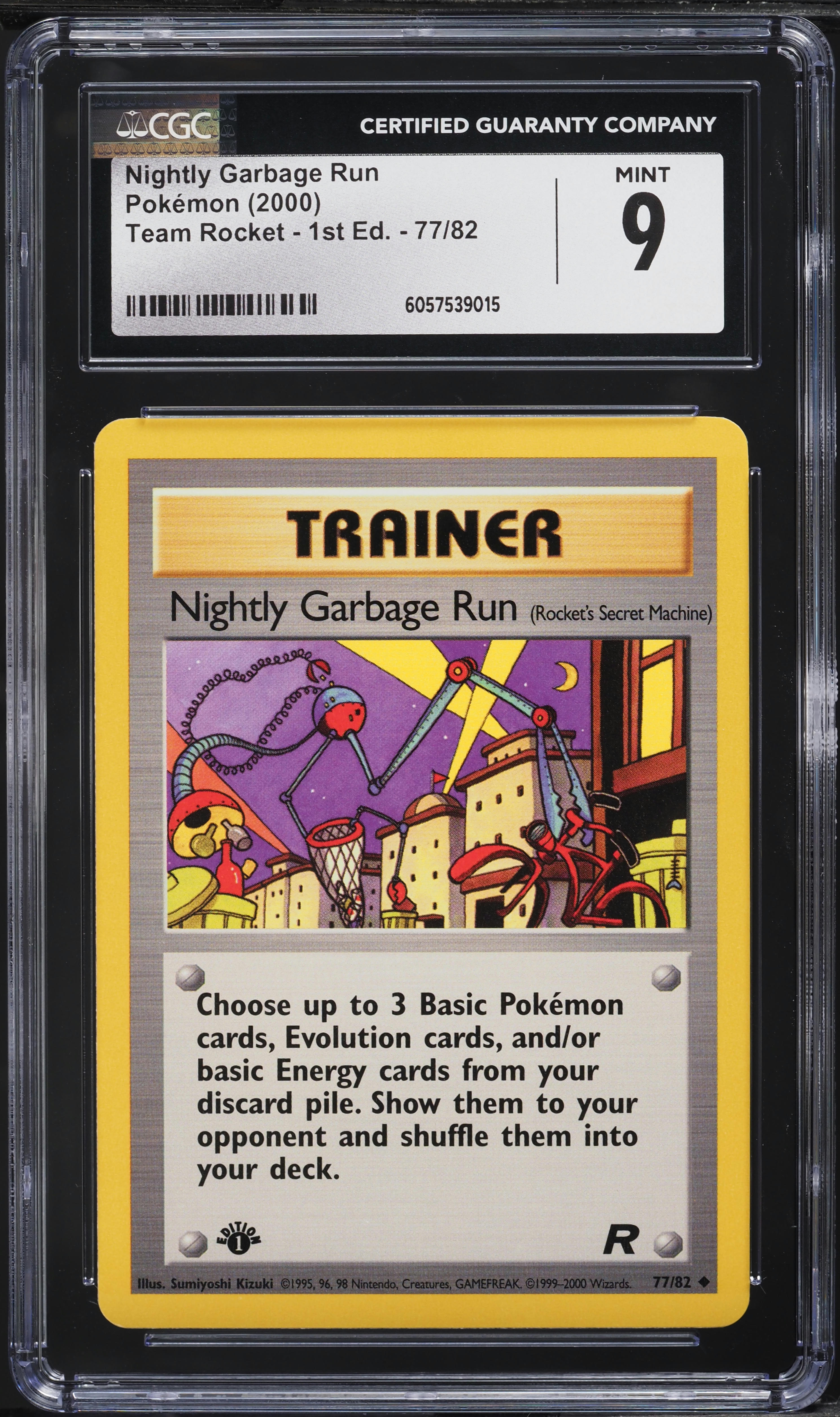 2000 Pokemon Team Rocket 1st Edition Nightly Garbage Run #77 CGC 9 MINT