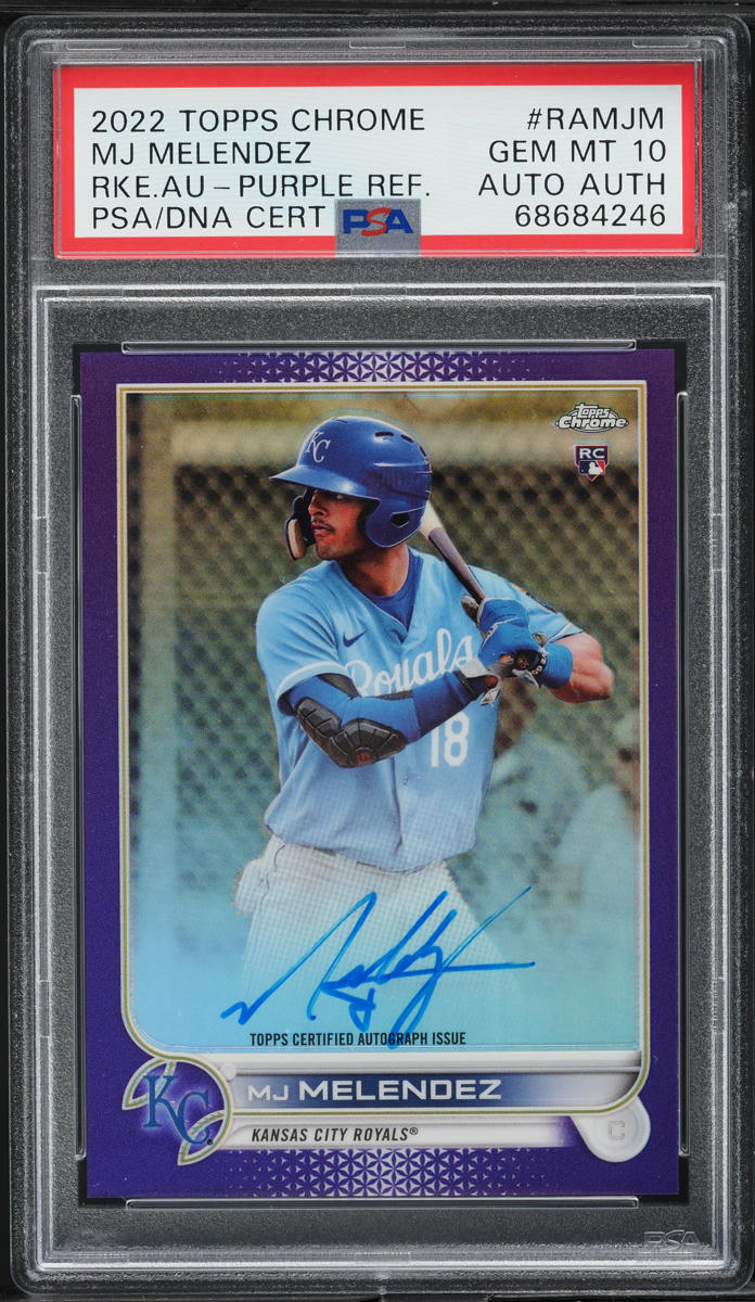 2022 Topps Chrome Purple Refractor MJ Melendez ROOKIE AUTO /250 PSA 10 GEM MINT