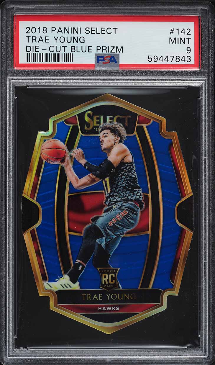 2018 Select Blue Prizm Die-Cut Trae Young ROOKIE /249 #142 PSA 9 MINT