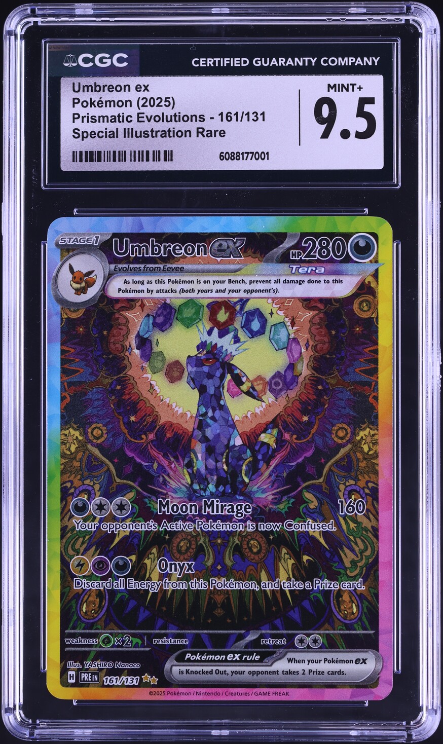 2025 Pokemon Scarlet & Violet Prismatic Evolutions SIR Umbreon ex #161 CGC 9.5 MINT+