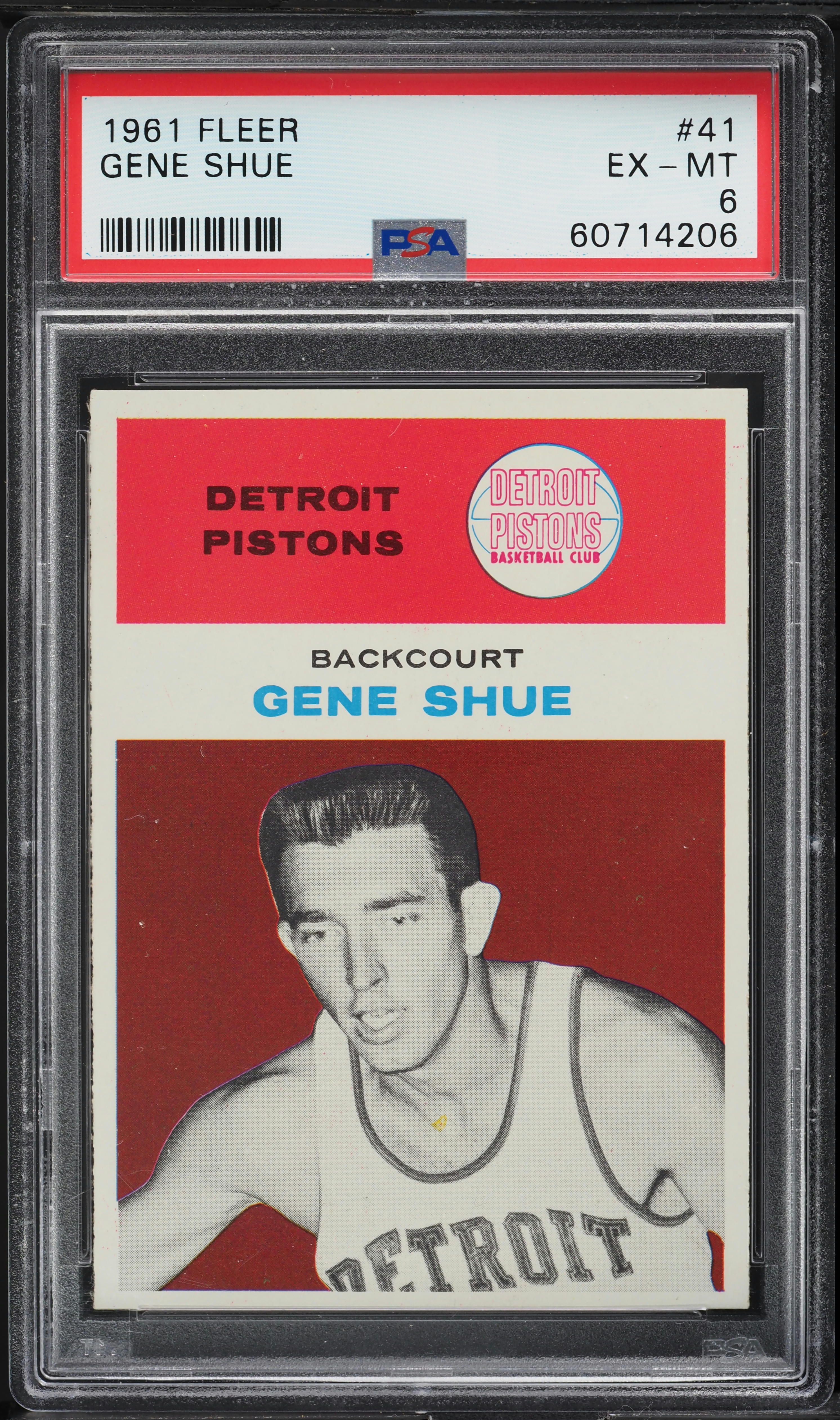 1961 Fleer Basketball Gene Shue #41 PSA 6 EXMT