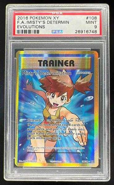 2016 Pokemon XY Evolutions #108/108 Misty's Determination PSA 9