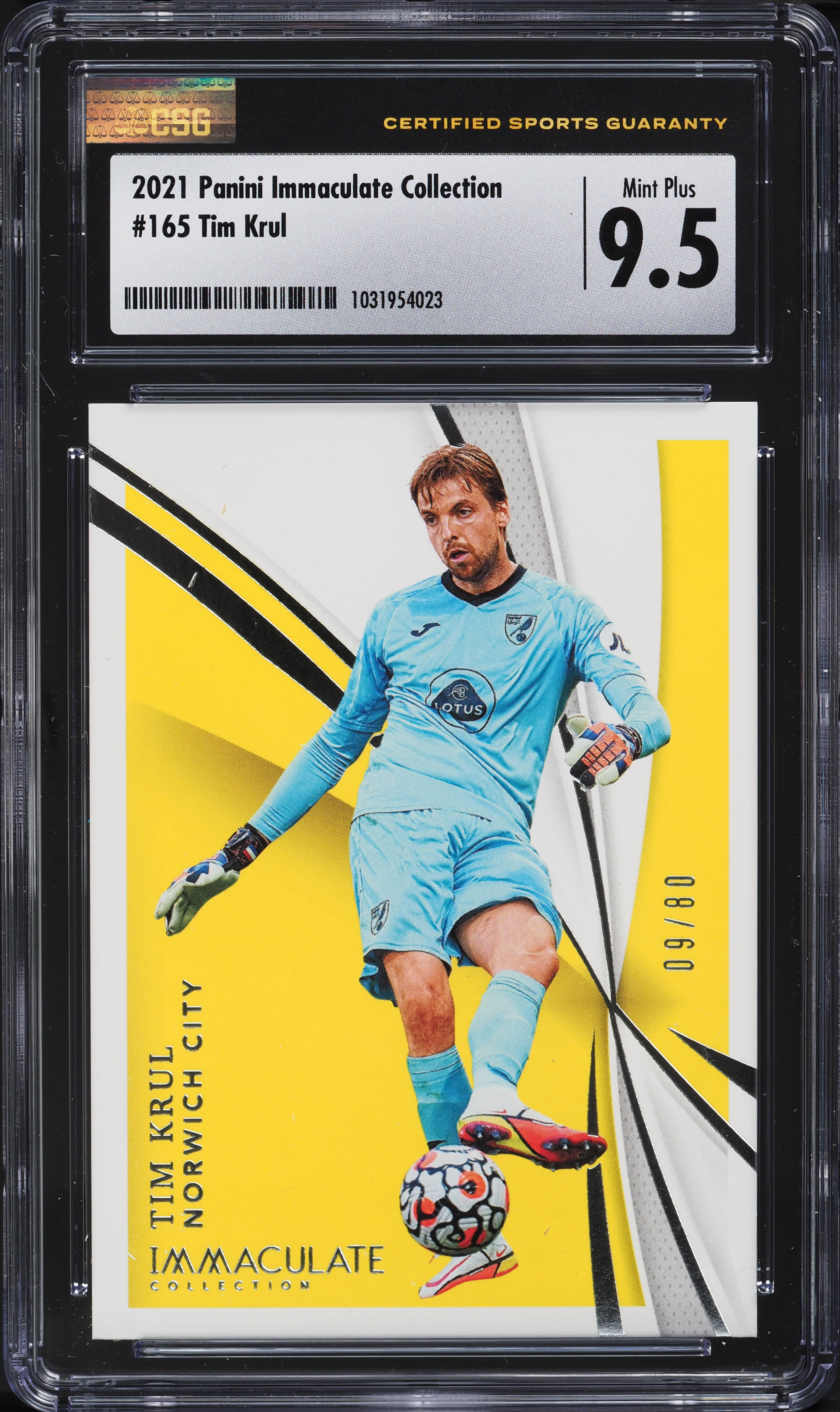 2021 Immaculate Collection Tim Krul /80 #165 CSG 9.5 MINT+