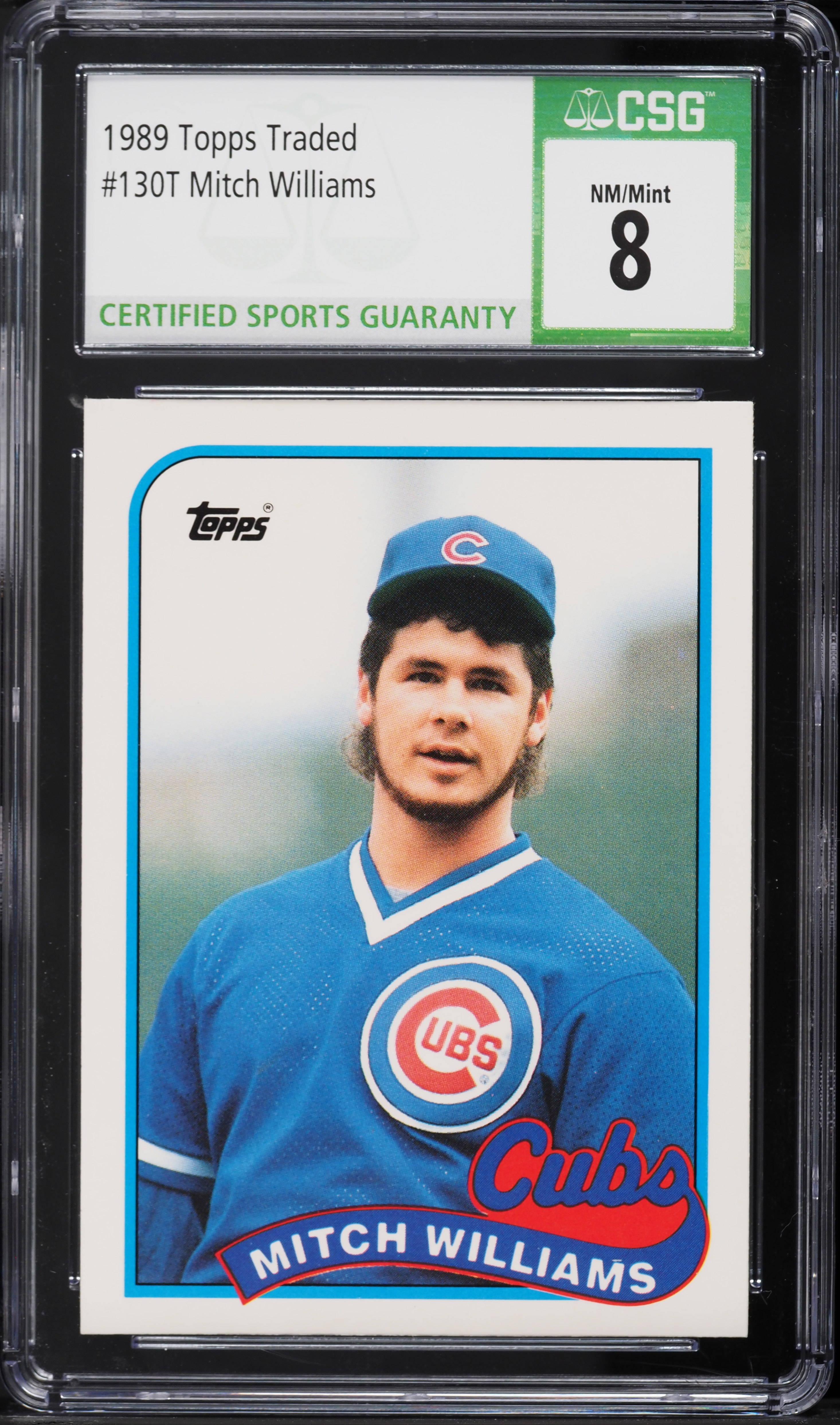 1989 Topps Traded Mitch Williams #130 CSG 8 NM-MT