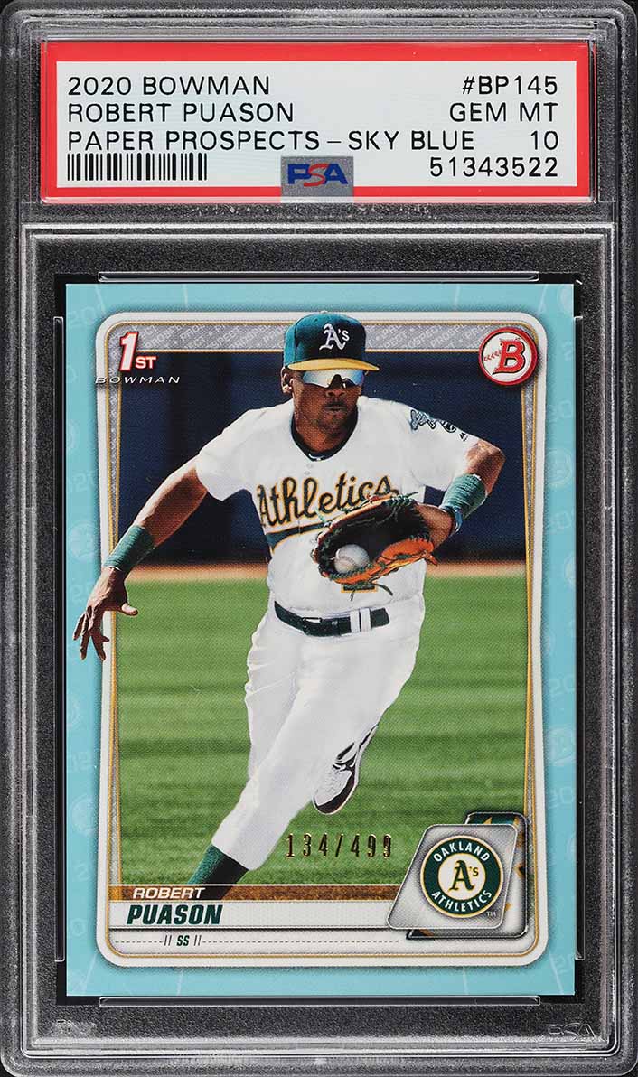 2020 Bowman Sky Blue Robert Puason PROSPECT /499 #BP-145 PSA 10 GEM MINT