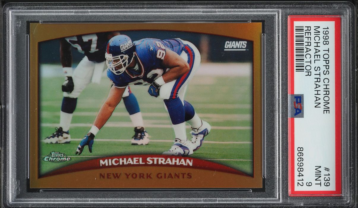 1998 Topps Chrome Refractor Michael Strahan #139 PSA 9 MINT