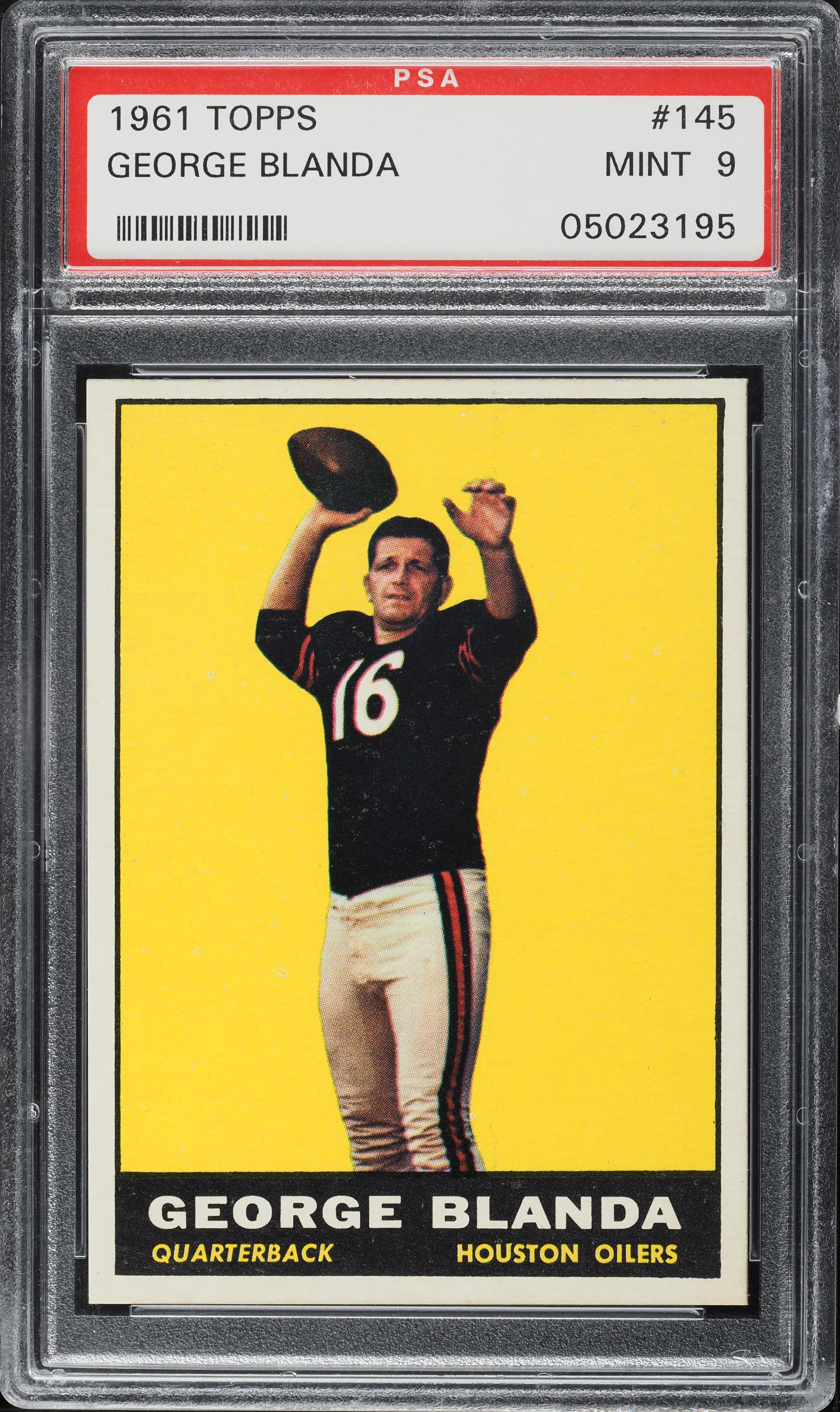 1961 Topps Football George Blanda #145 PSA 9 MINT