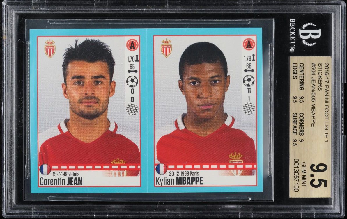 2016 Panini Foot Kylian Mbappe ROOKIE #504/505 BGS 9.5 GEM MINT