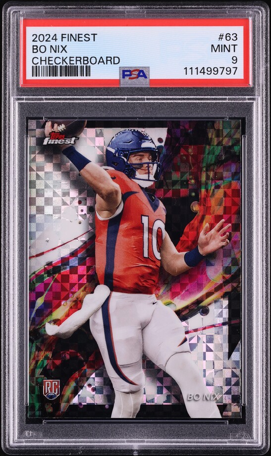2024 Finest Checkerboard Bo Nix ROOKIE #63 PSA 9 MINT
