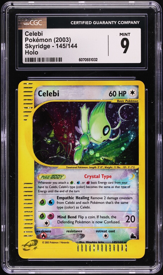2003 Pokemon Skyridge Holo Crystal Celebi #145 CGC 9 MINT