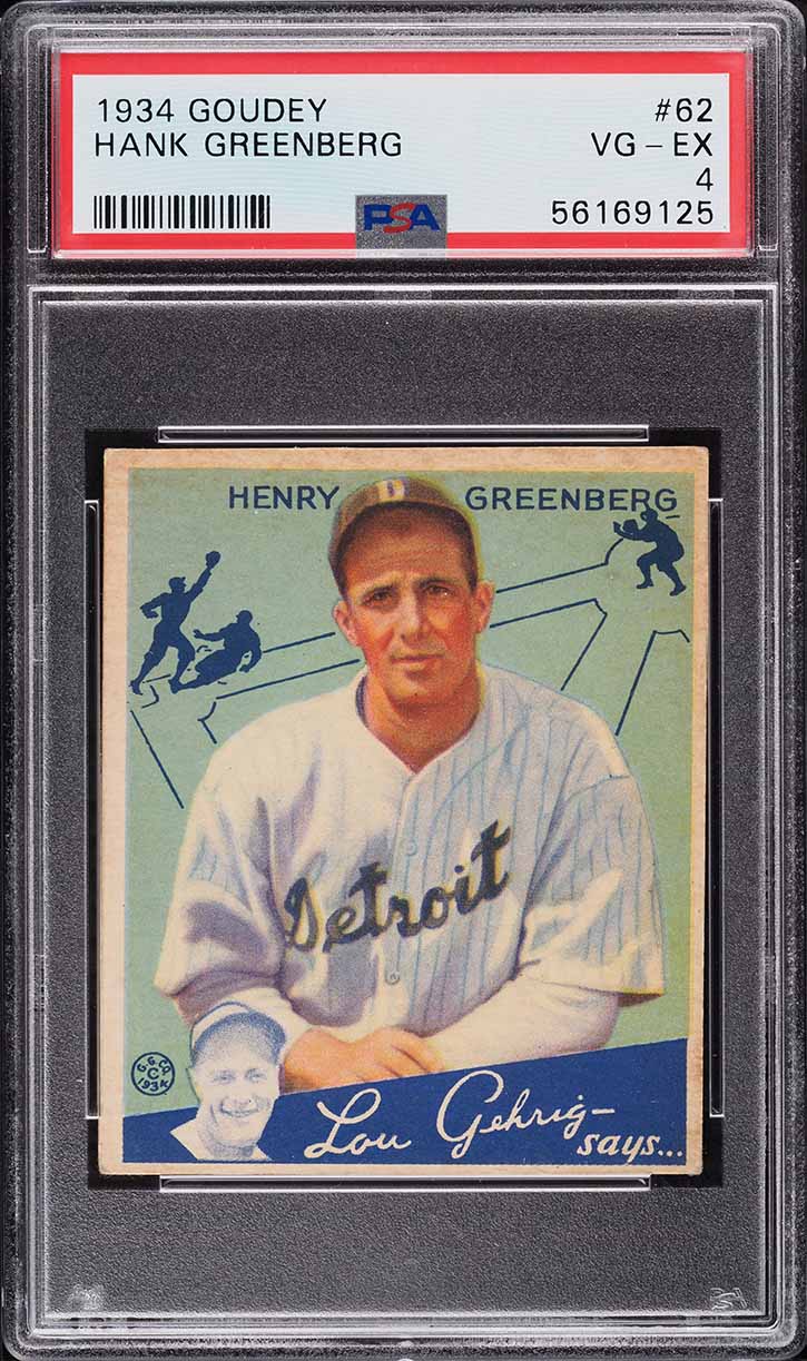 1934 Goudey Hank Greenberg #62 PSA 4 VGEX