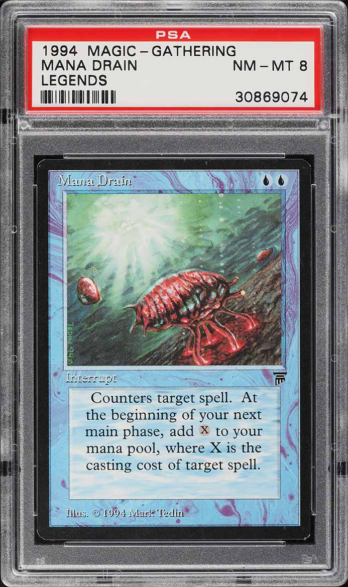 1994 Magic The Gathering MTG Legends Mana Drain PSA 8 NM-MT