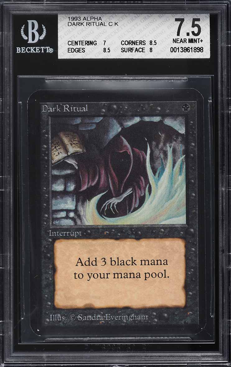 1993 Magic The Gathering MTG Alpha Dark Ritual C K BGS 7.5 NRMT+