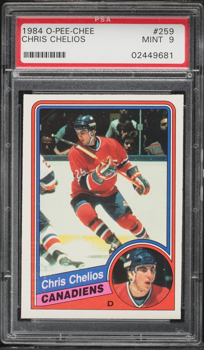 1984 O-Pee-Chee Hockey Chris Chelios ROOKIE #259 PSA 9 MINT