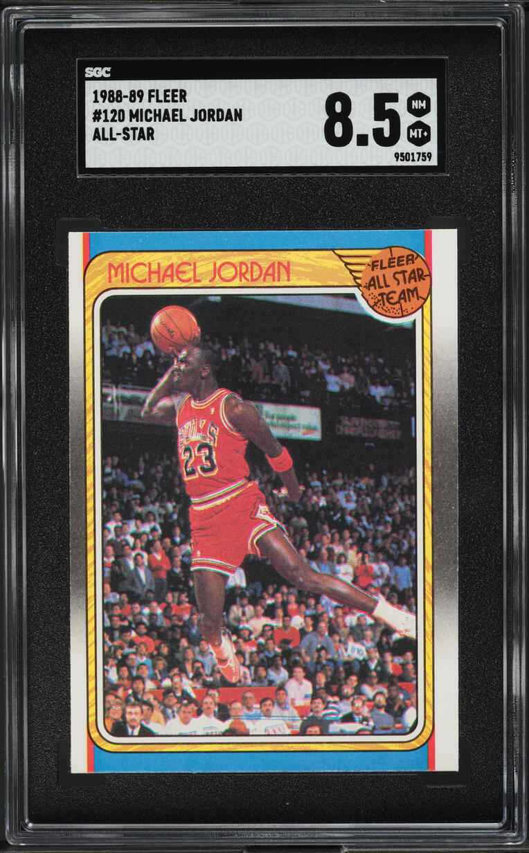 1988 Fleer Basketball Michael Jordan ALL-STAR #120 SGC 8.5 NM-MT+