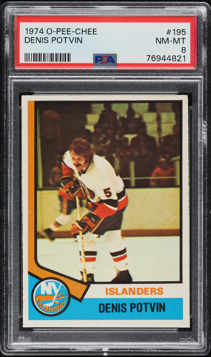 1974 O-Pee-Chee Hockey Denis Potvin ROOKIE #195 PSA 8 NM-MT