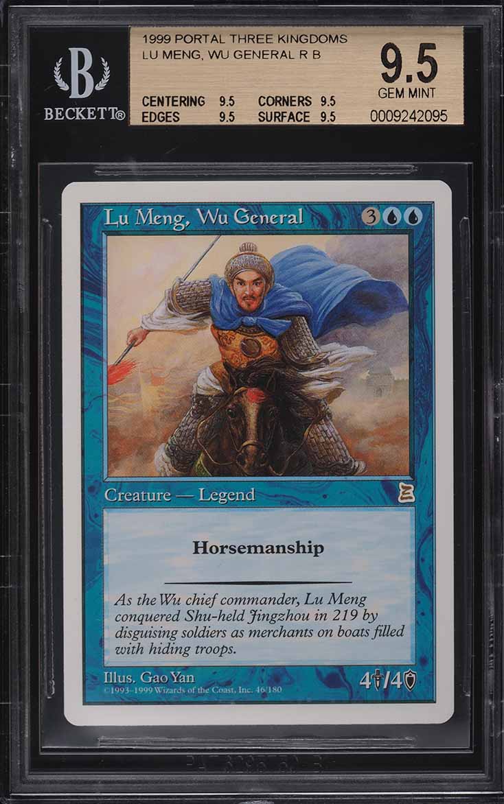 1999 Magic The Gathering MTG Portal Three Kingdoms Lu Meng, Wu General BGS 9.5