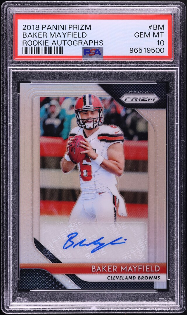 2018 Panini Prizm Baker Mayfield ROOKIE AUTO #RA-BM PSA 10 GEM MINT