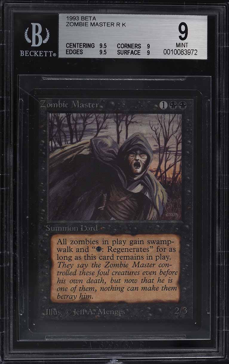 1993 Magic The Gathering MTG Beta Zombie Master R K BGS 9 MINT