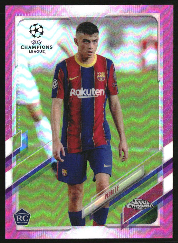 2020-21 Topps Chrome UEFA Champions League Pink Refractors #61 Pedri RC /175