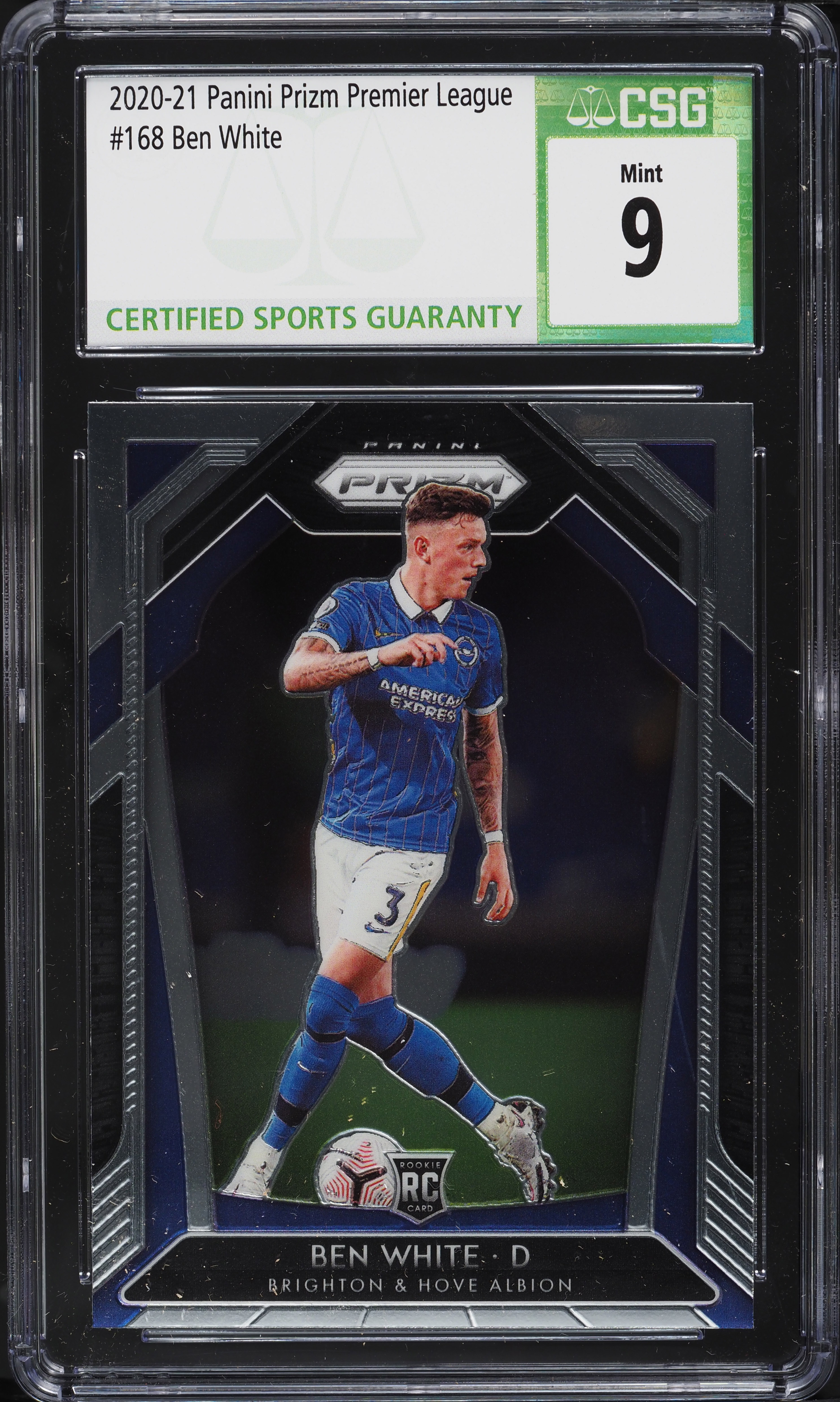 2020 Panini Prizm Premier League Ben White ROOKIE #168 CSG 9 MINT