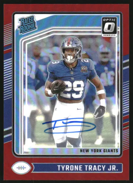 2024 Donruss Optic Rookies Autograph Red #259 Tyrone Tracy Jr. RC Auto /75