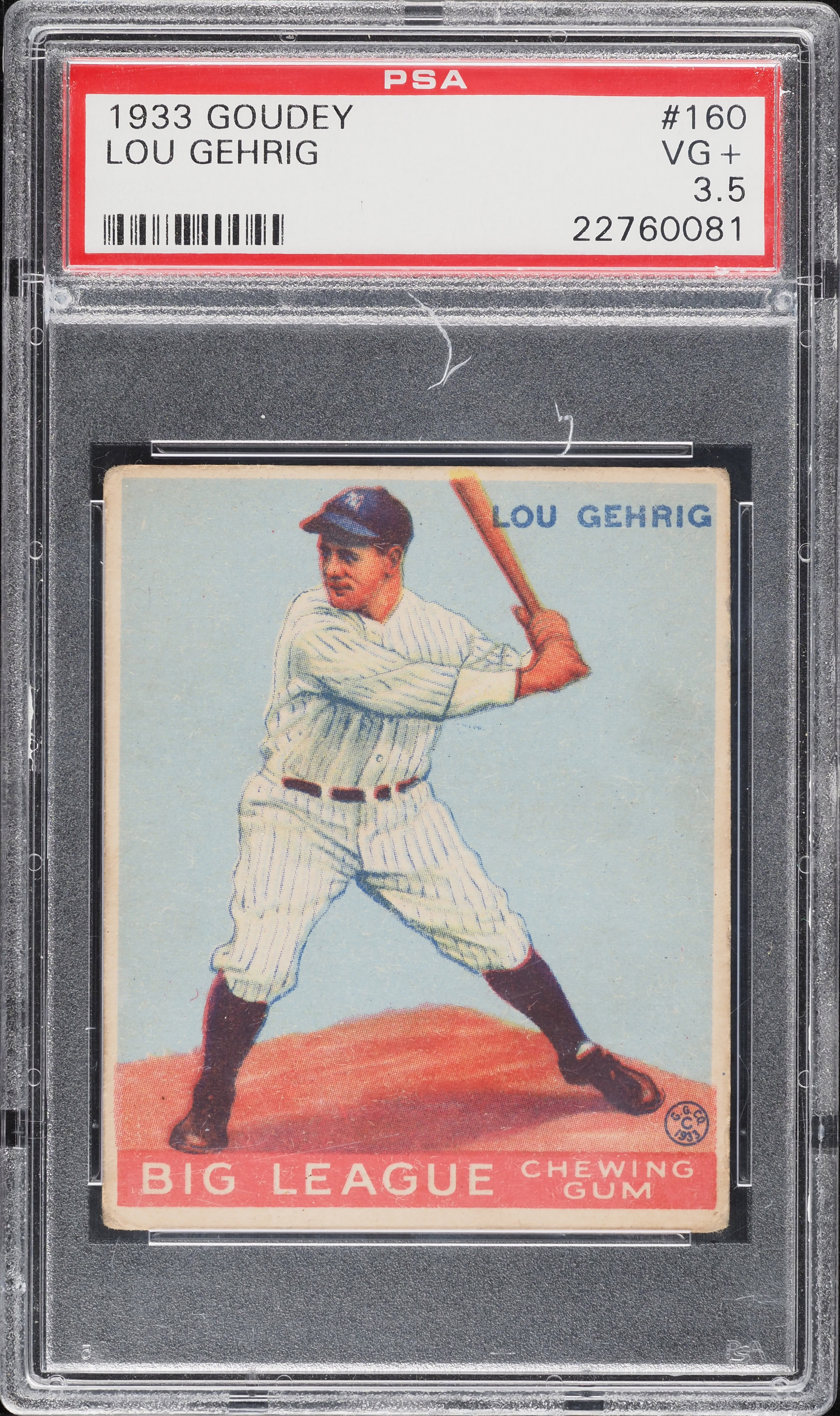 1933 Goudey Lou Gehrig #160 PSA 3.5 VG+