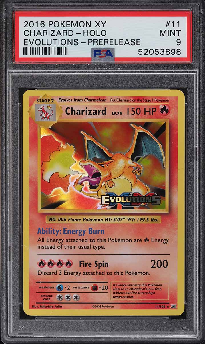 2016 Pokemon XY Evolutions Prerelease Holo Charizard #11 PSA 9 MINT