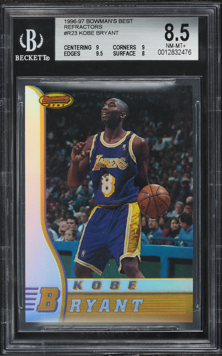 1996 Bowman's Best Refractor Kobe Bryant ROOKIE #R23 BGS 8.5 NM-MT+